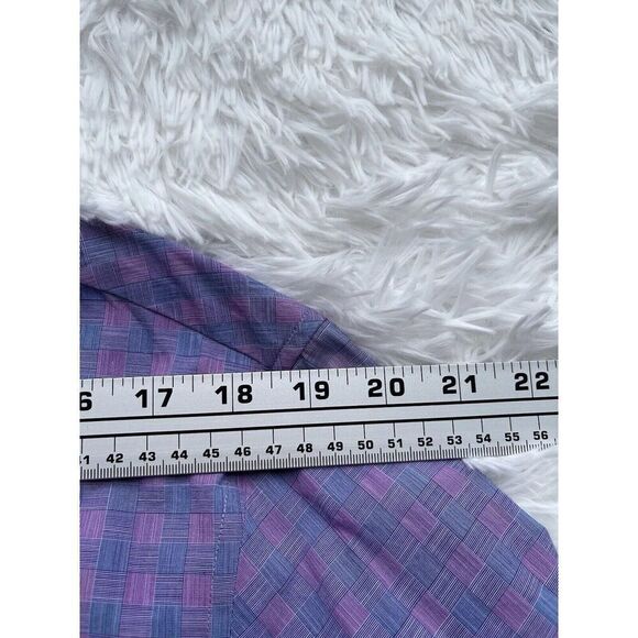 Zachary Prell Dress Shirt Mens Large Purple Plaid Check Cotton Button Up - Picture 7 of 10